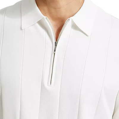 Striped Half-Zip Polo